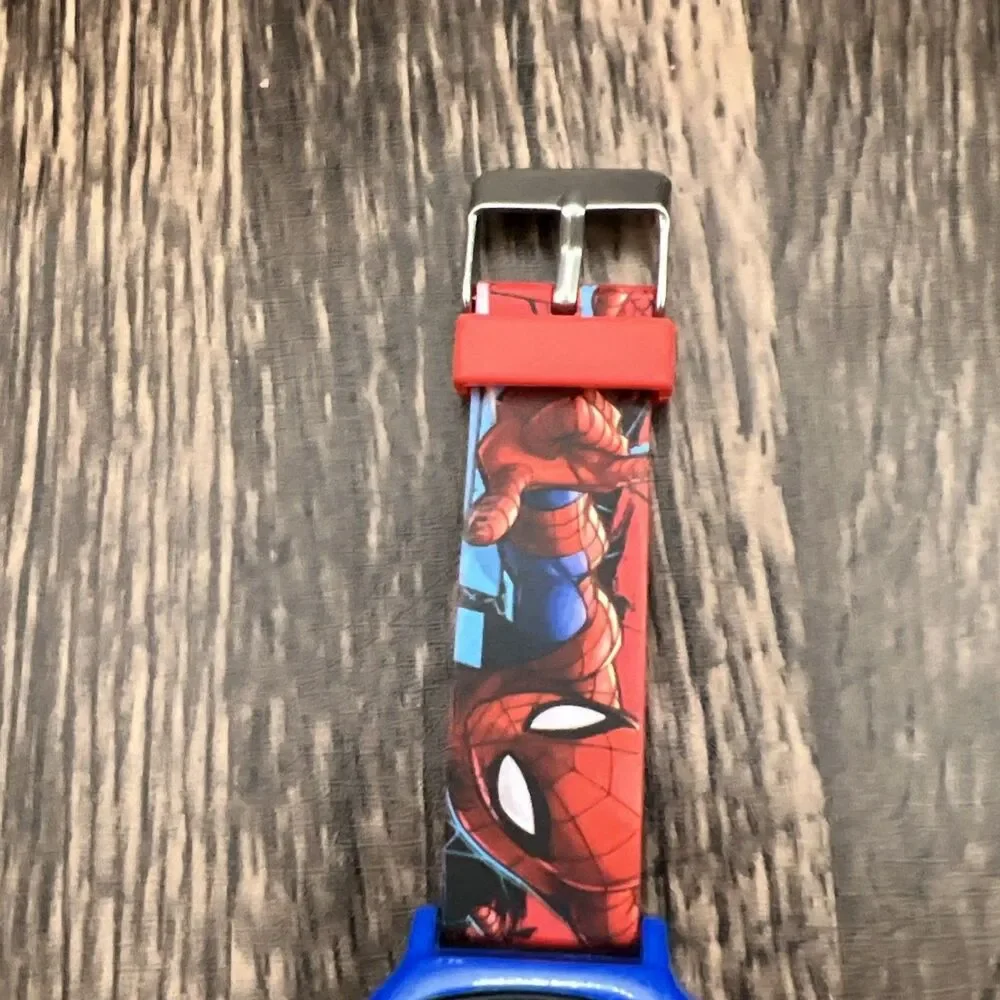 Marvel Spiderman Kids And All Ages LED Touch Watch Spider Band Works 7”